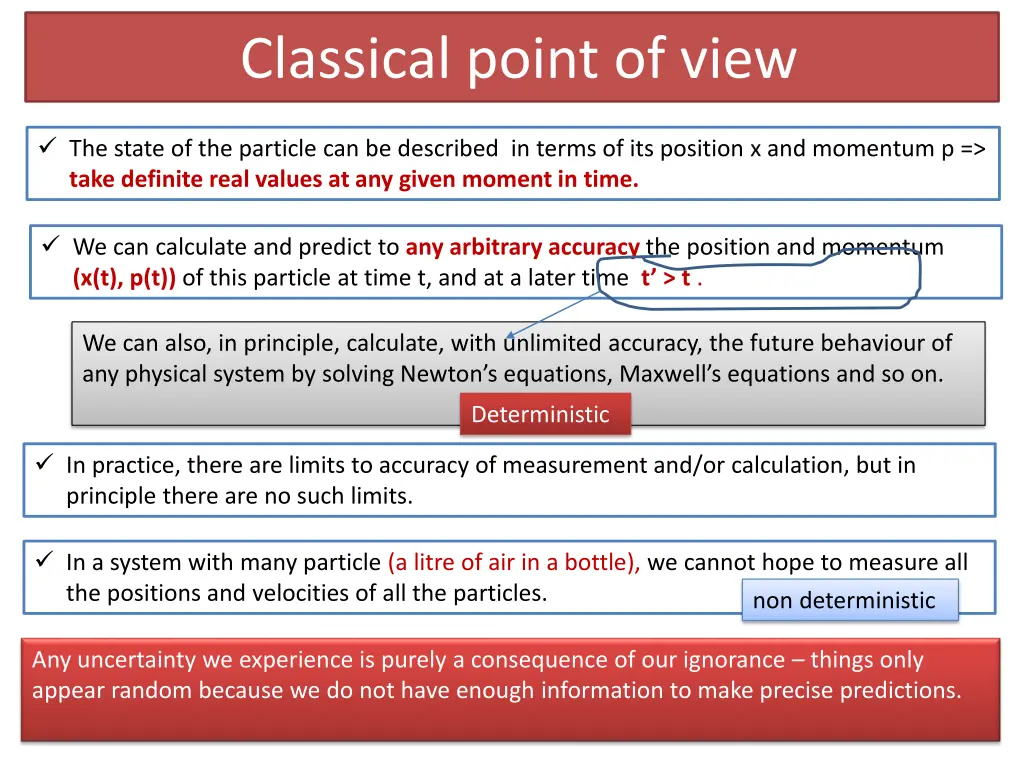 classical point of view