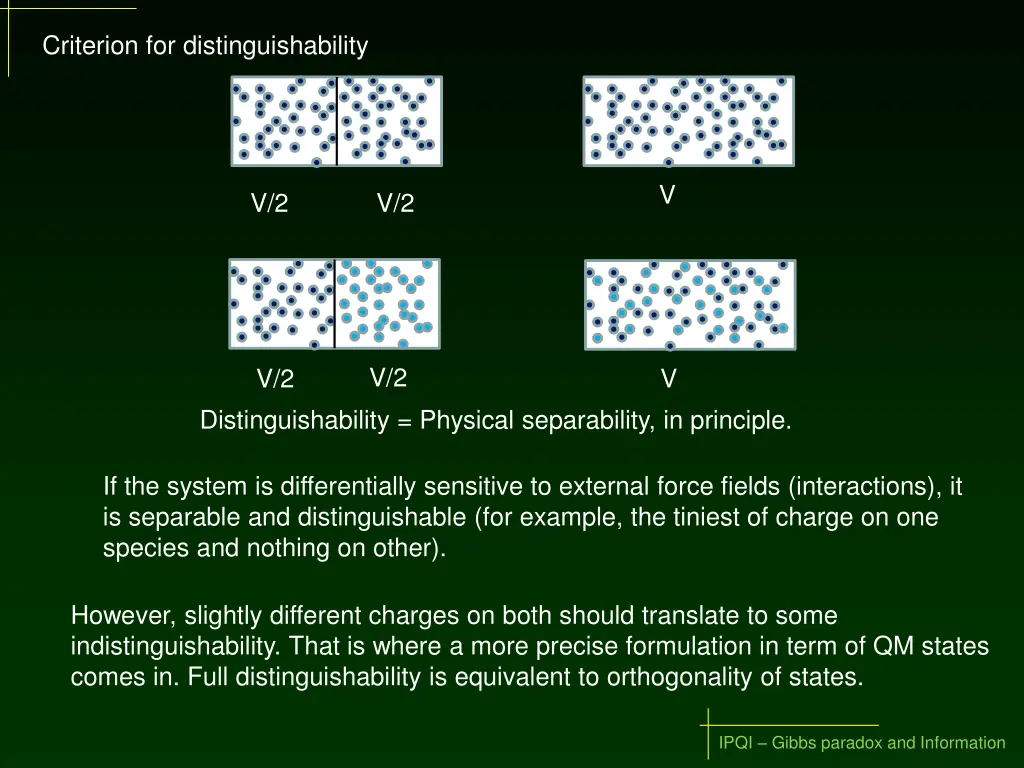 criterion for distinguishability