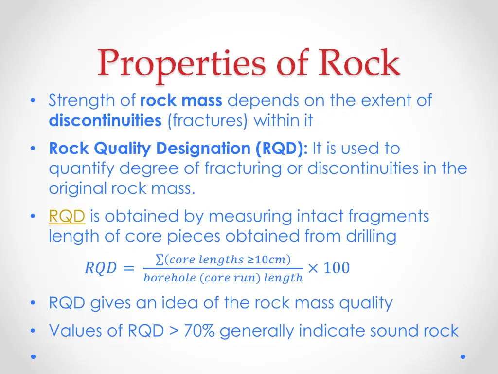 properties of rock strength of rock mass depends