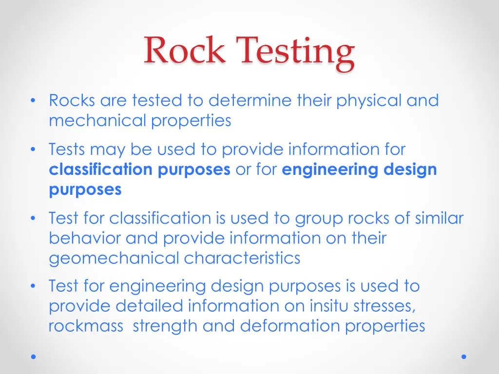 rock testing