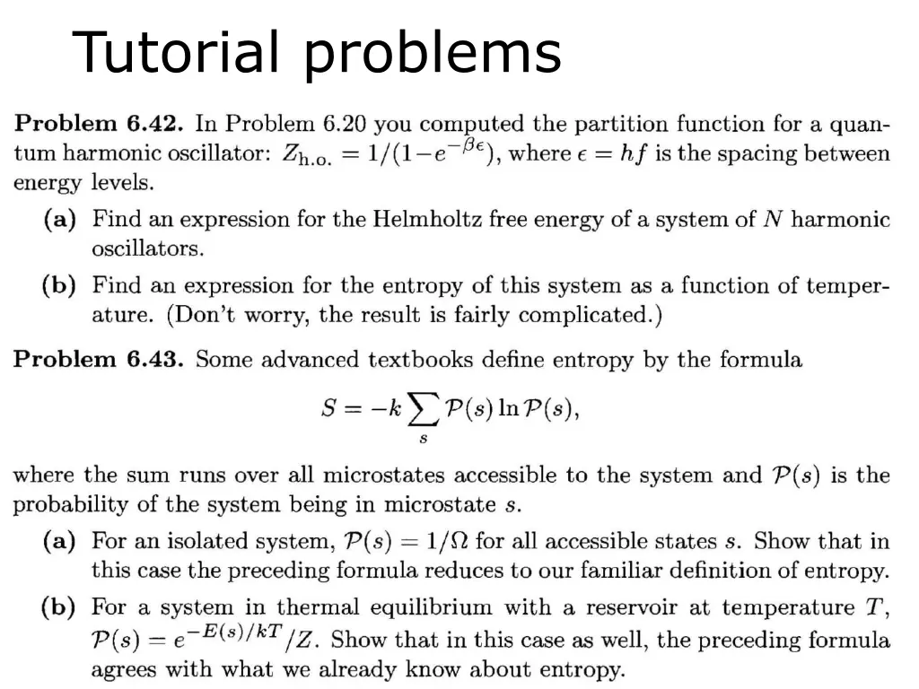 tutorial problems