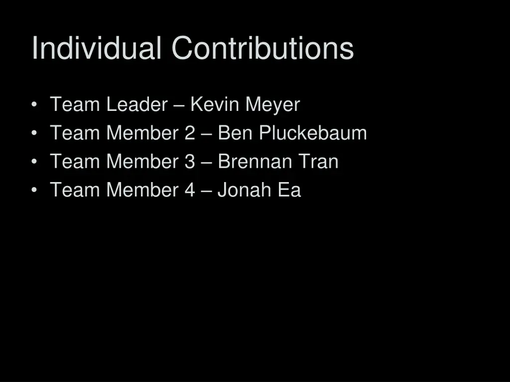 individual contributions