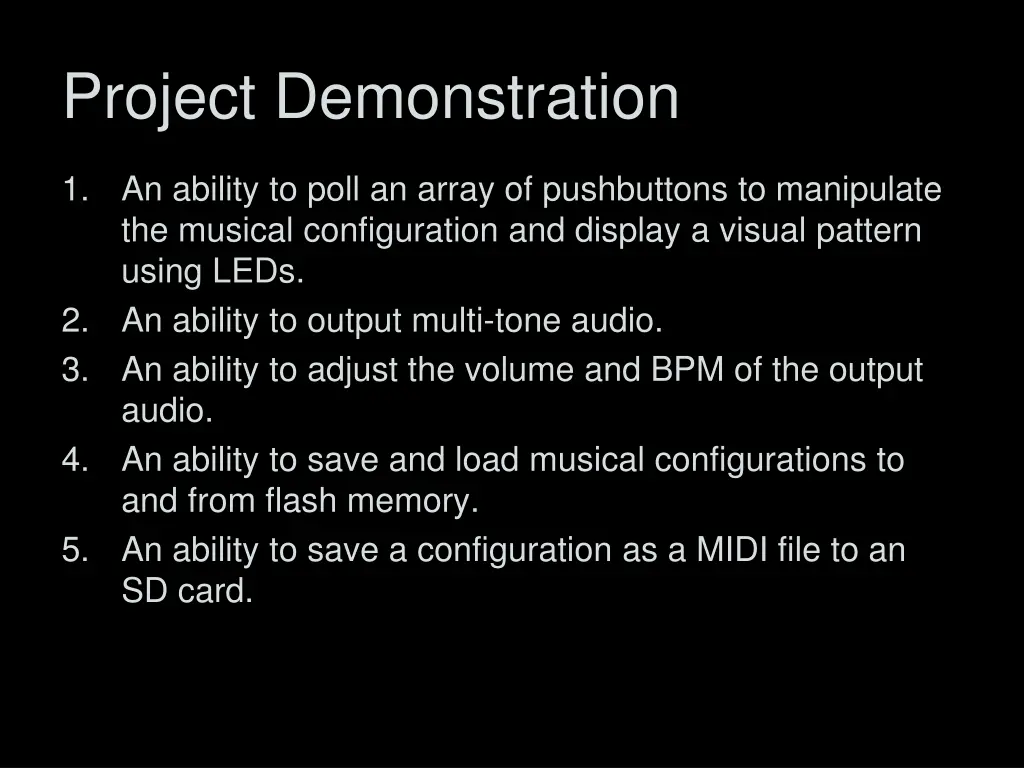 project demonstration