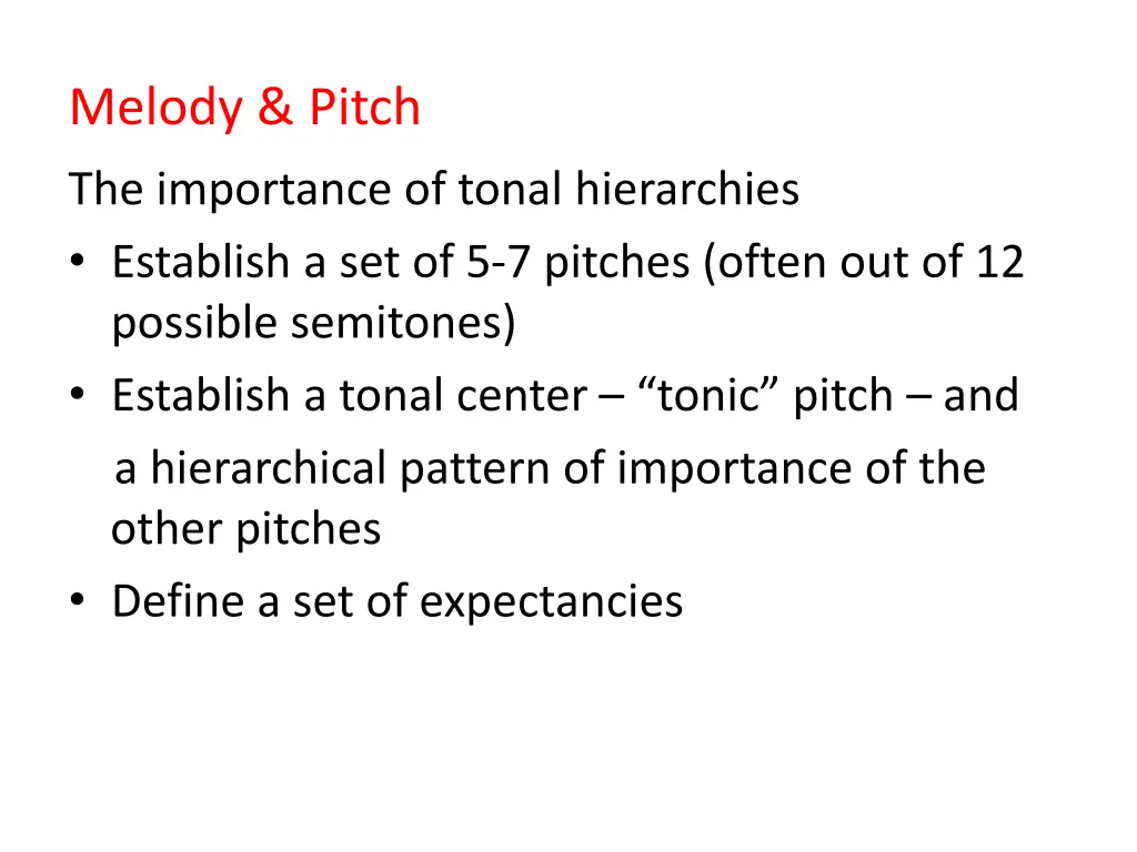 melody pitch