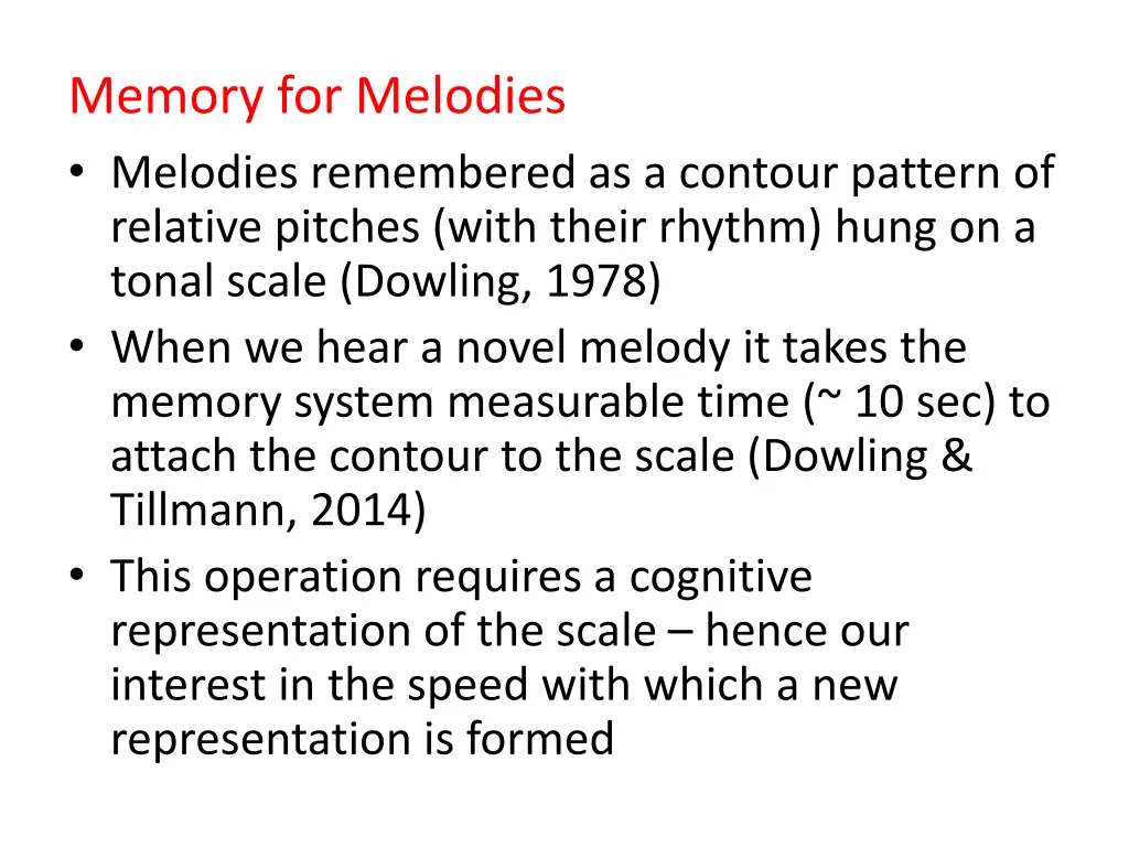 memory for melodies