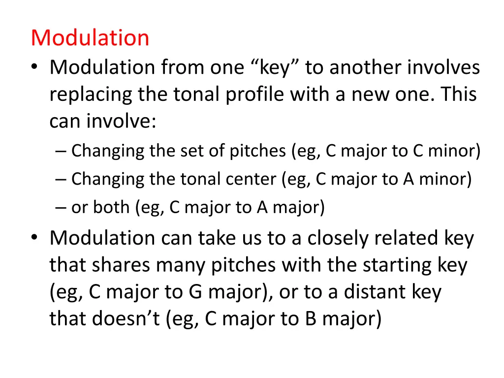 modulation modulation from one key to another