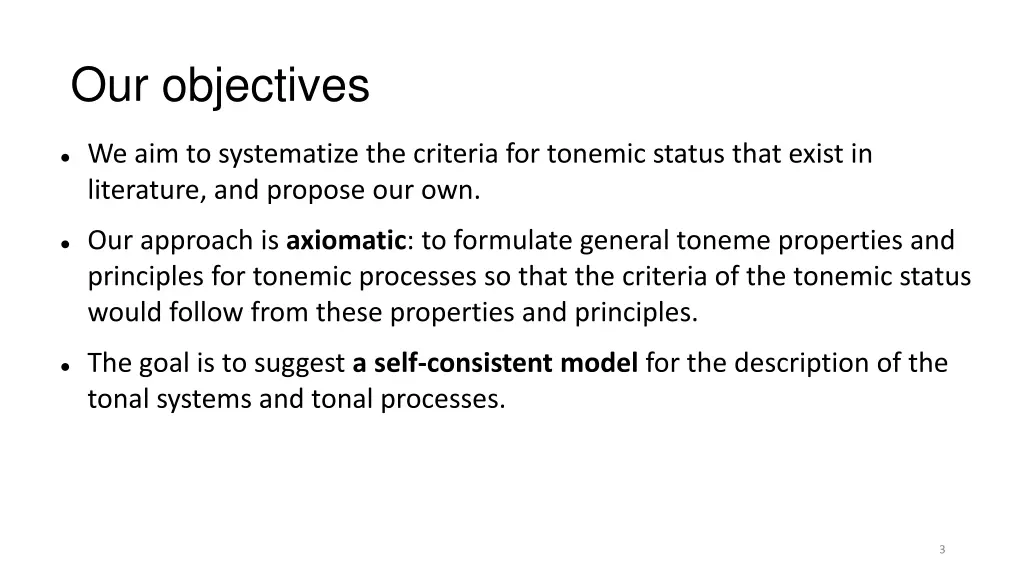 our objectives