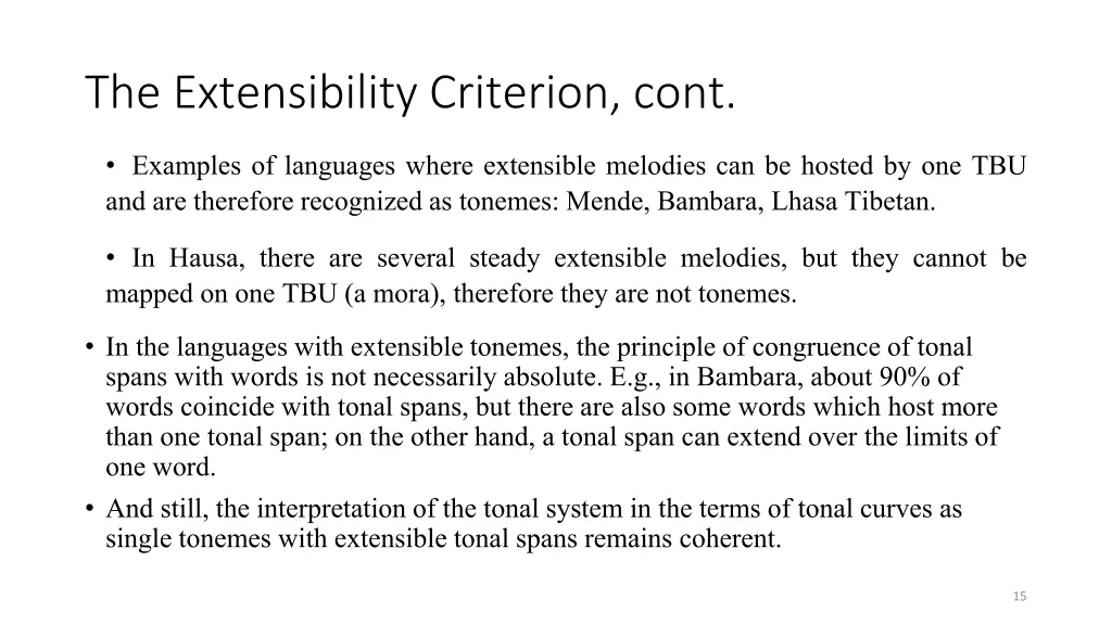 the extensibility criterion cont