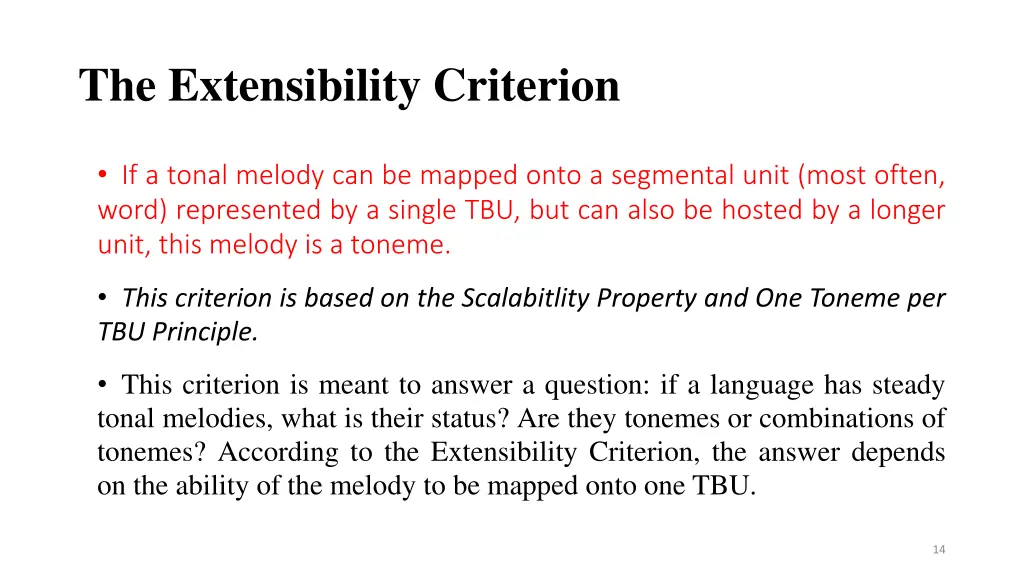 the extensibility criterion