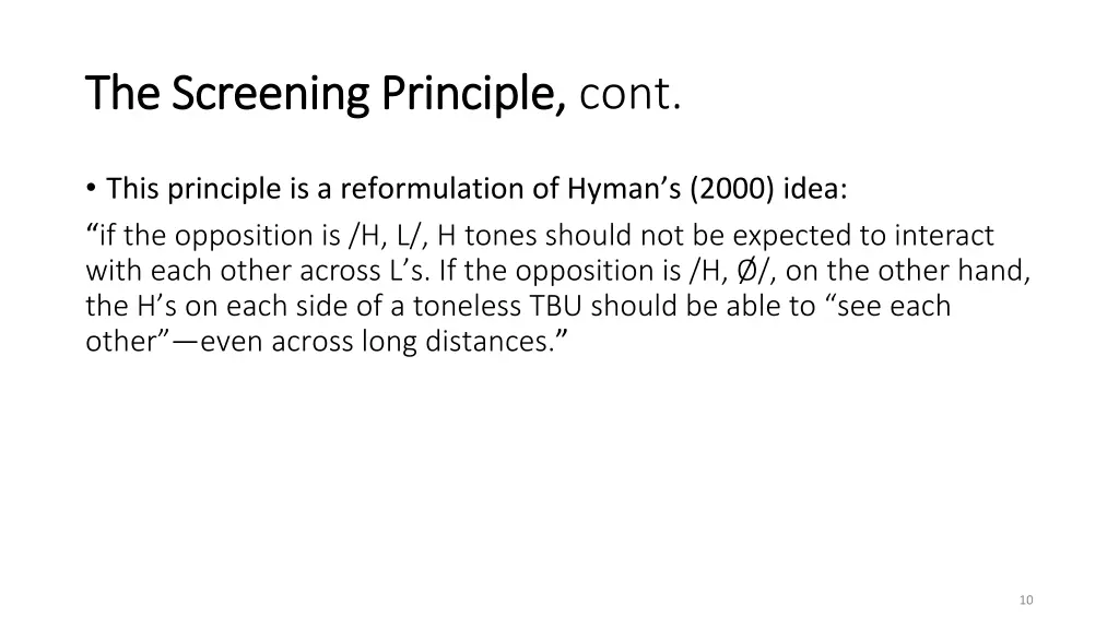 the screening principle the screening principle 1