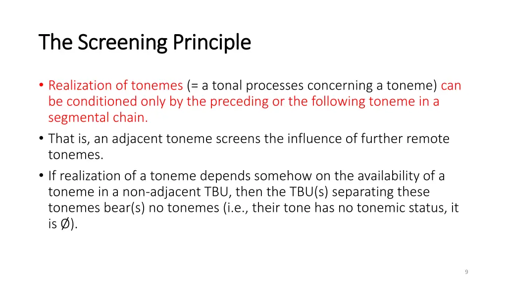 the screening principle the screening principle