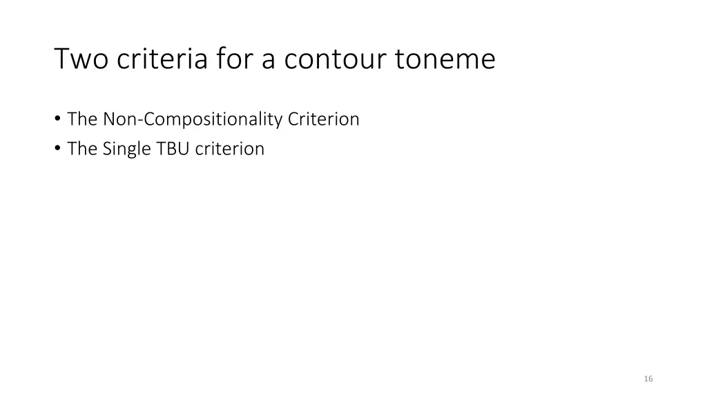 two criteria for a contour toneme