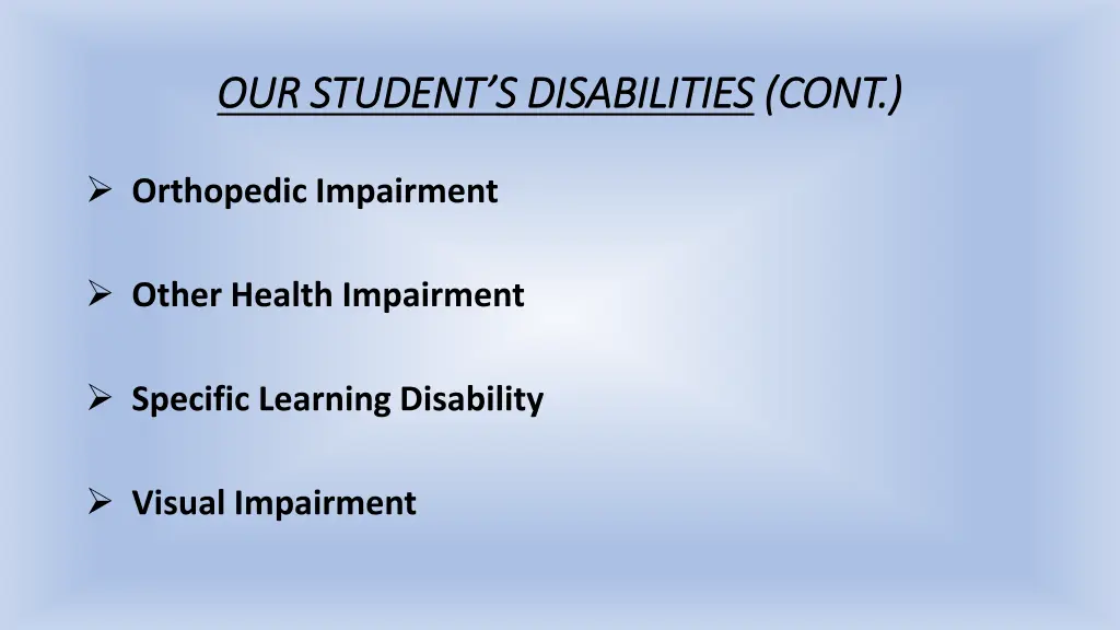 our student s disabilities our student 1