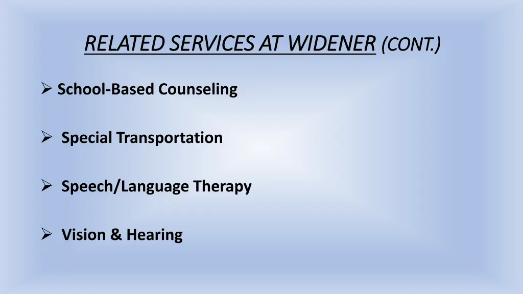 related services at widener related services 1