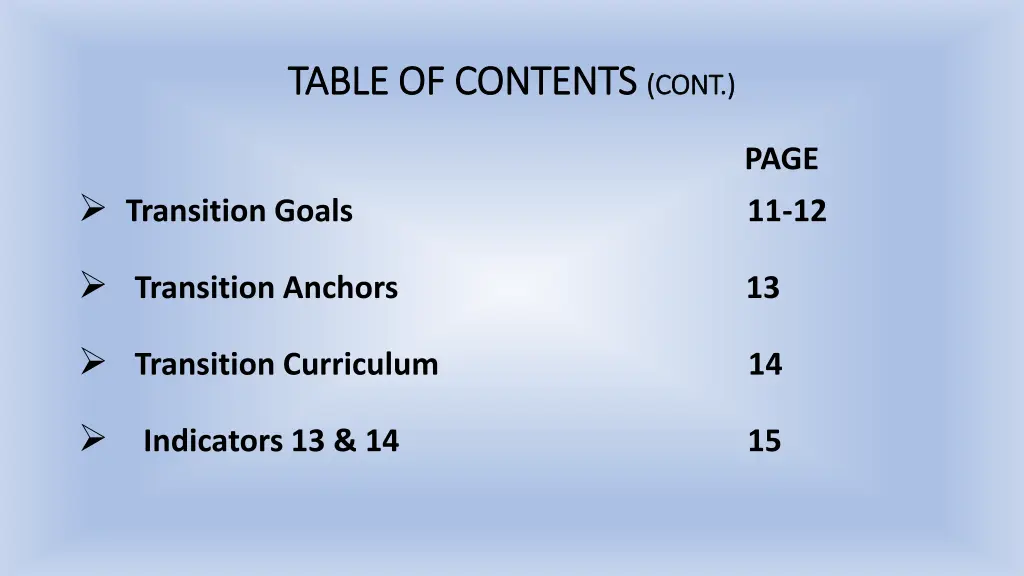 table of contents table of contents cont