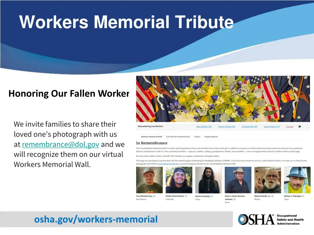 workers memorial tribute