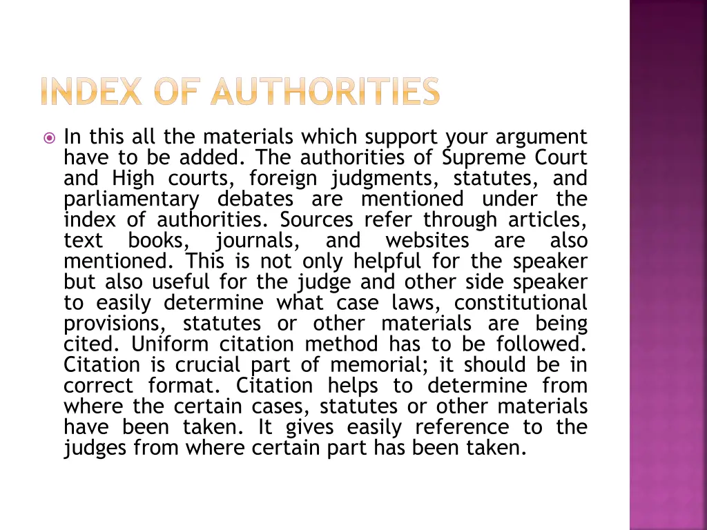 index of authorities