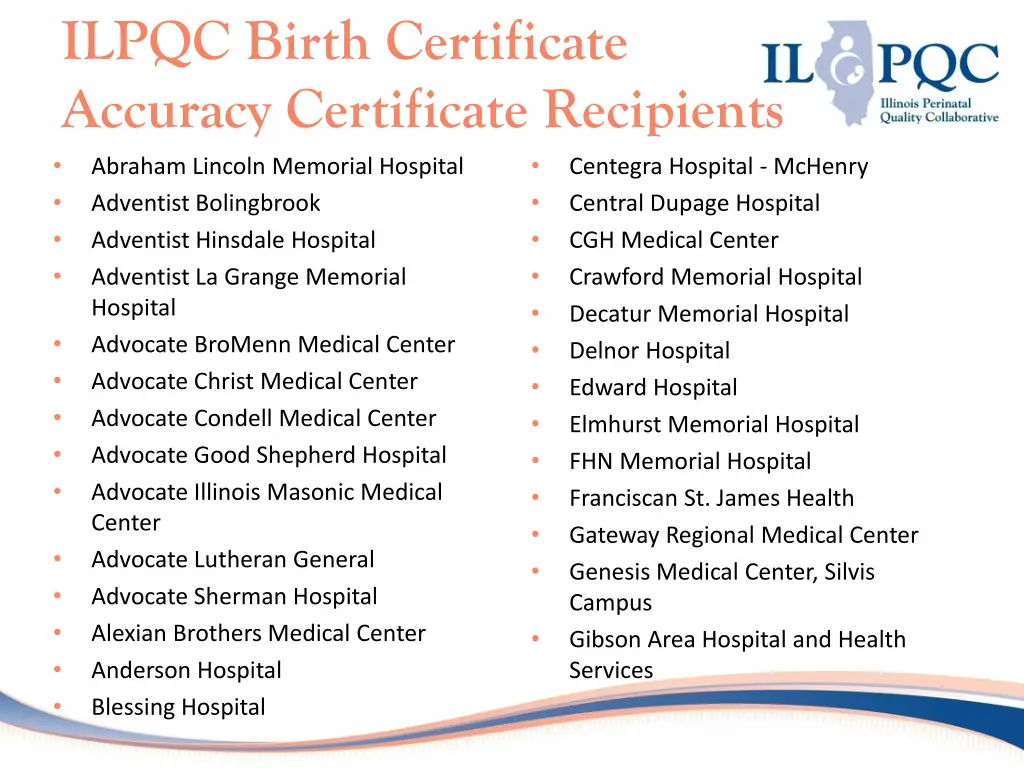 ilpqc birth certificate accuracy certificate