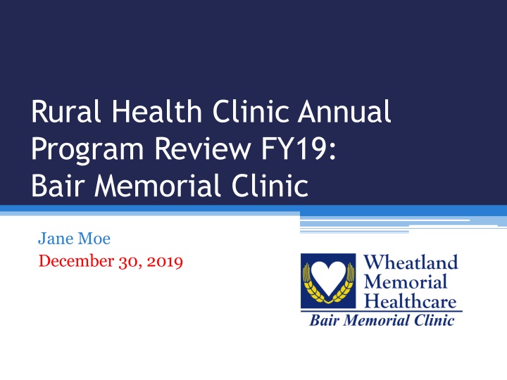 rural health clinic annual program review fy19