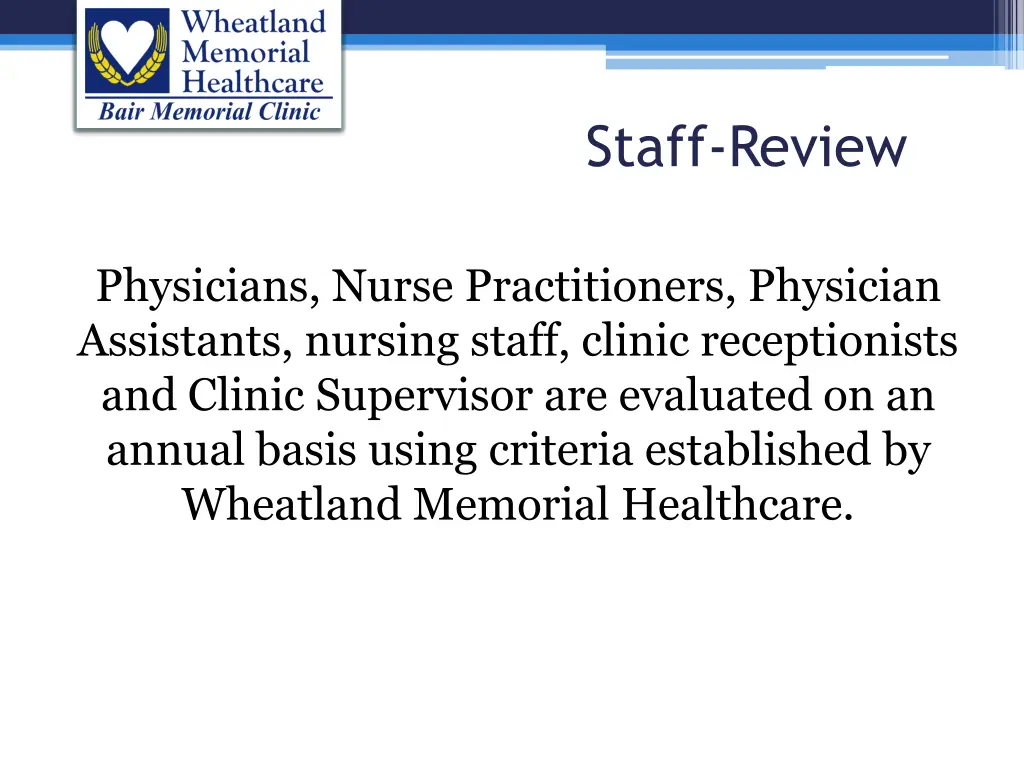 staff review