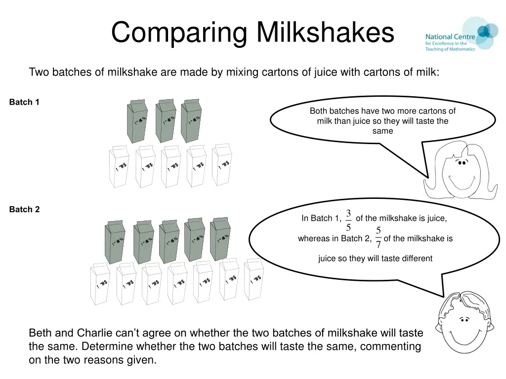 comparing milkshakes comparing milkshakes