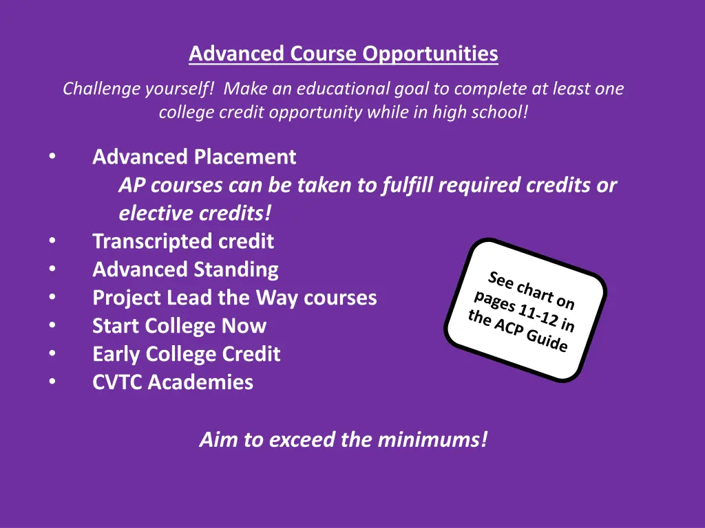 advanced course opportunities