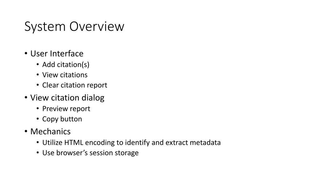 system overview