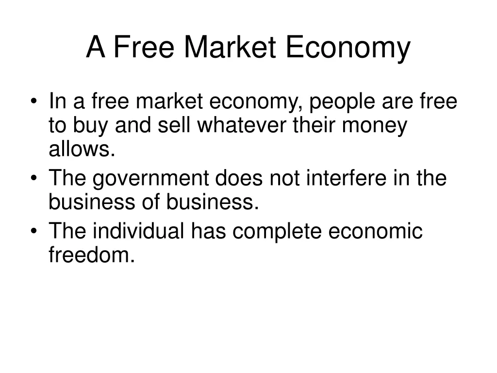 a free market economy