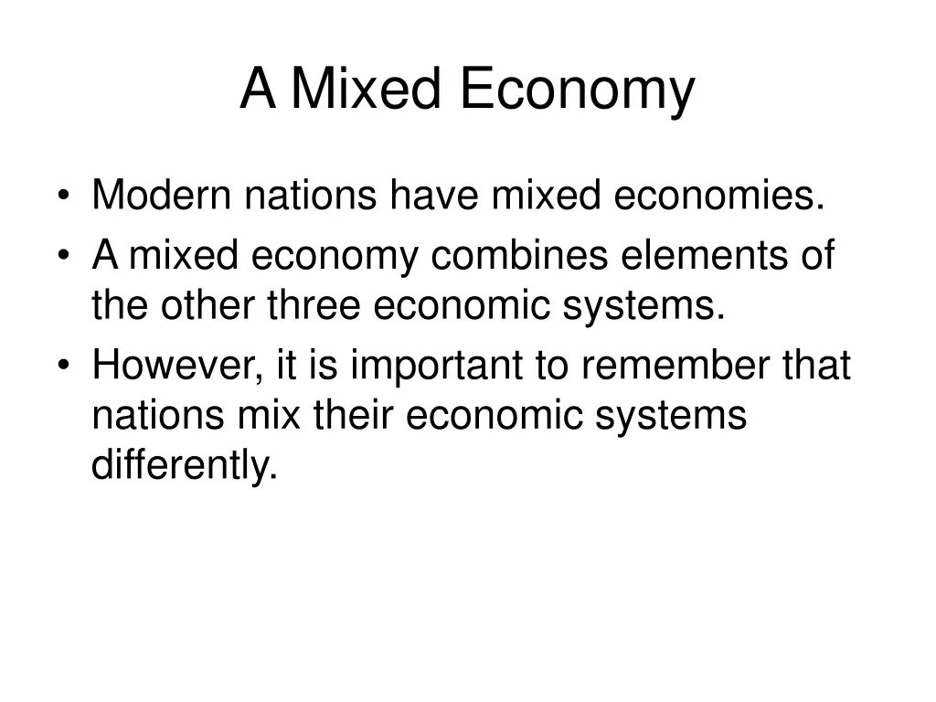 a mixed economy