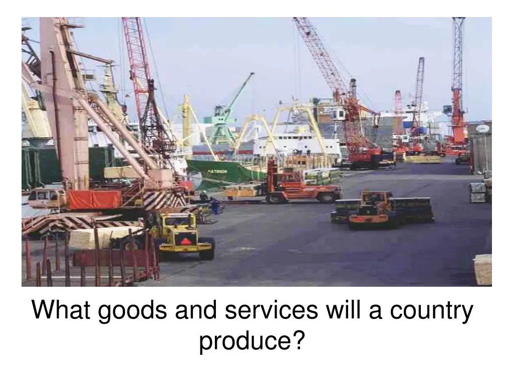 what goods and services will a country produce