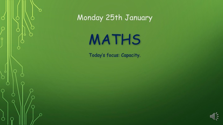 monday 25th january maths