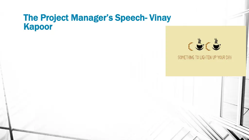 the project manager s speech the project manager