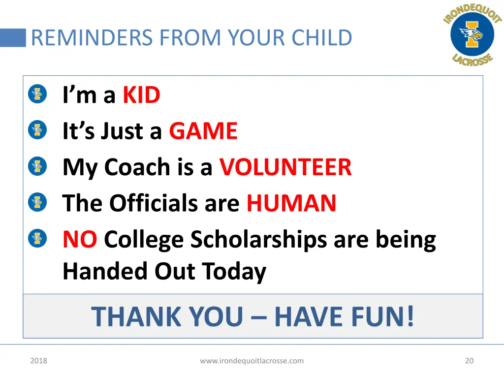 reminders from your child