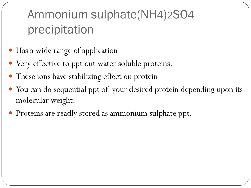 ammonium sulphate nh 4 2 so 4 precipitation