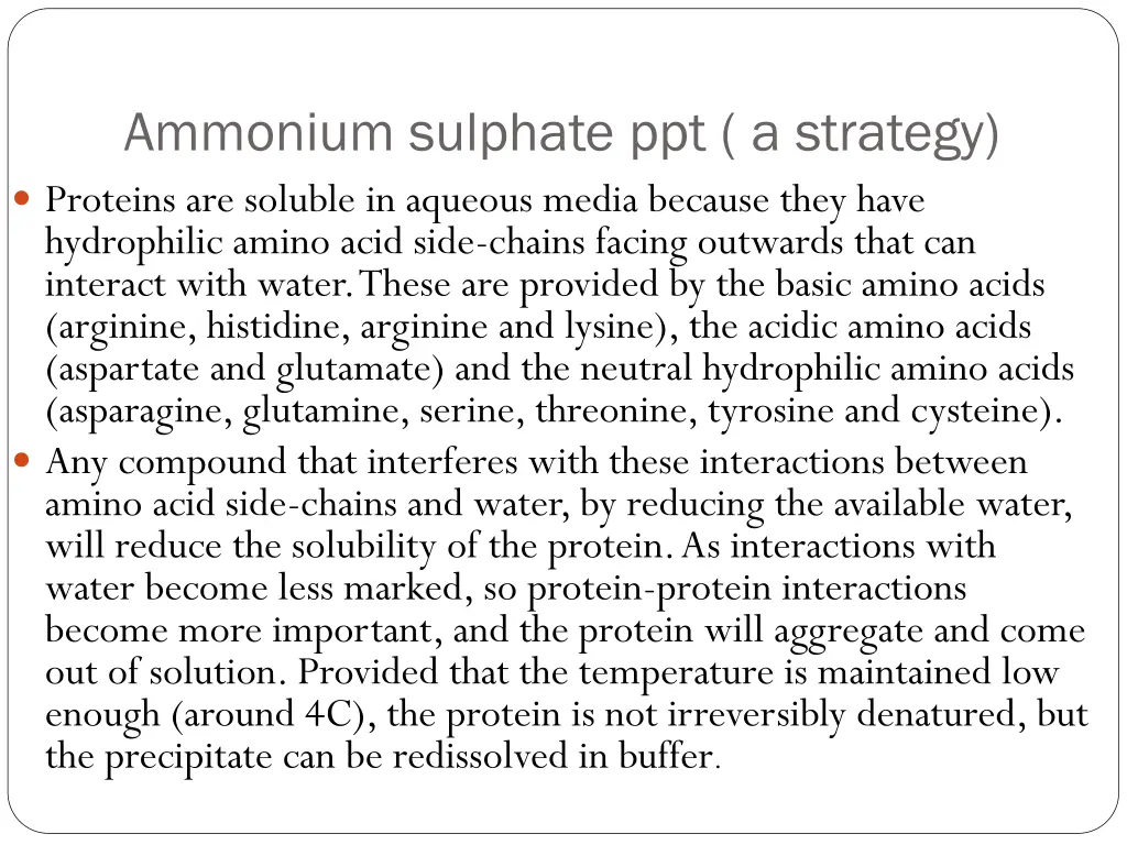 ammonium sulphate ppt a strategy proteins