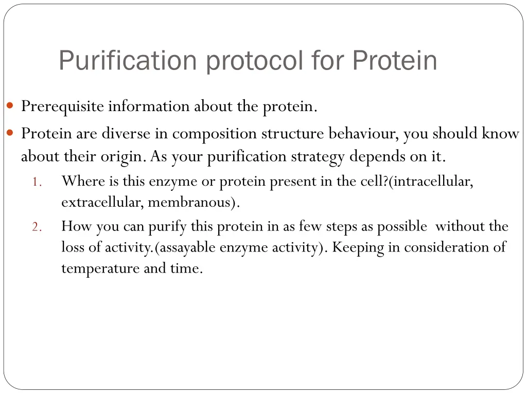 purification protocol for protein