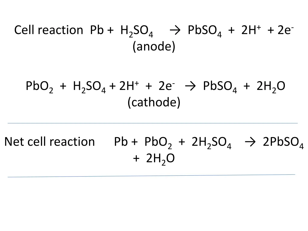 pbso 4 2h 2e anode