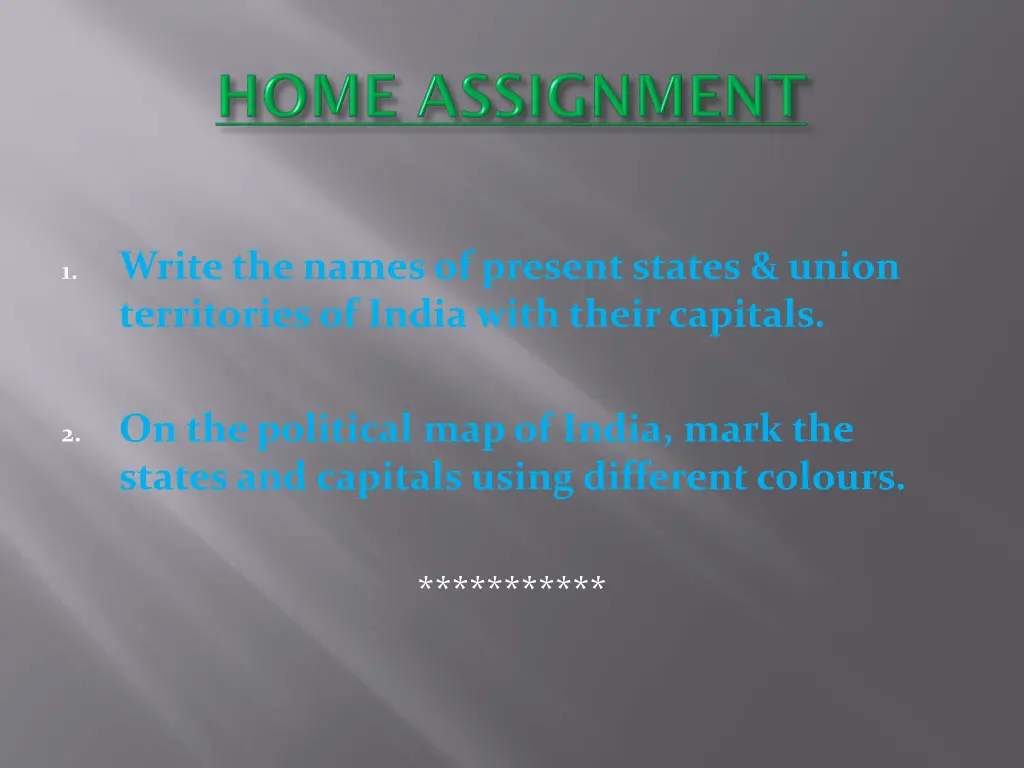 write the names of present states union