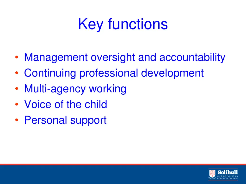 key functions