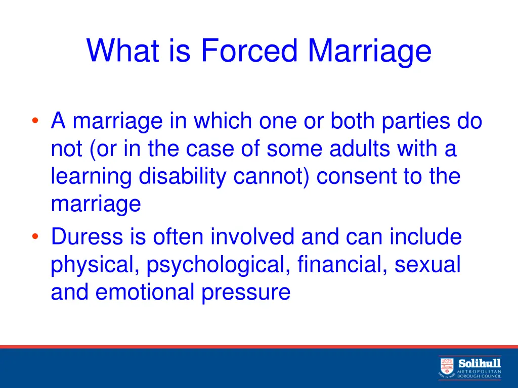 what is forced marriage