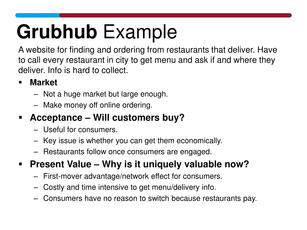 grubhub example a website for finding