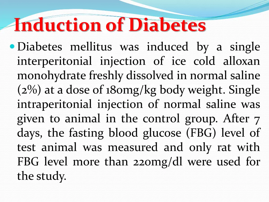 induction of diabetes diabetes mellitus