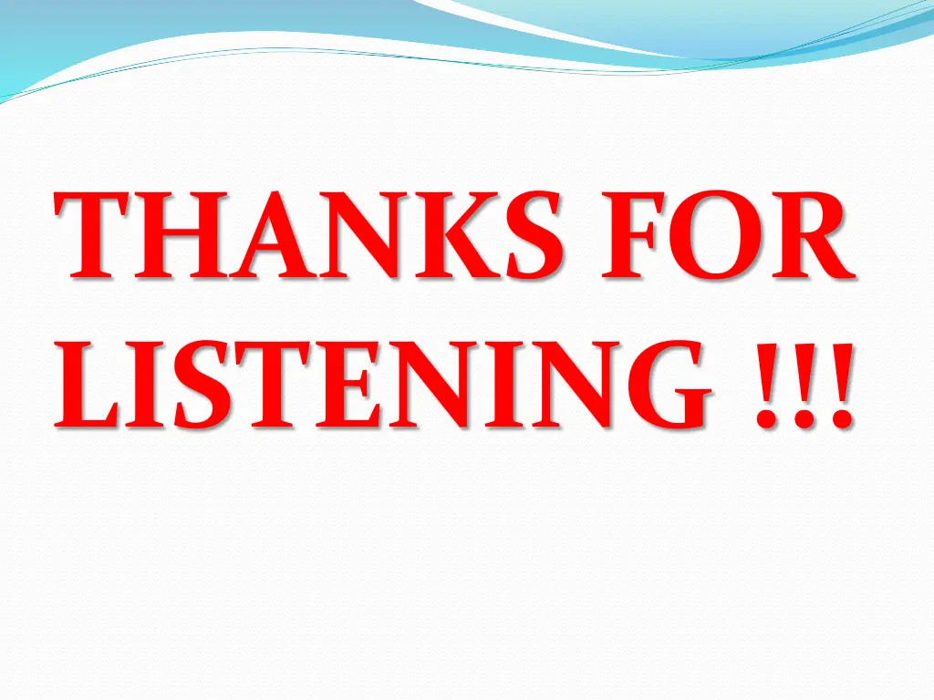 thanks for listening