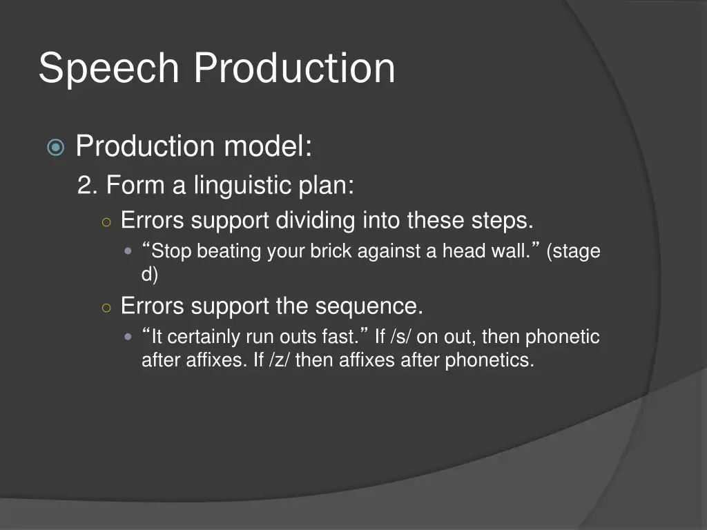 speech production 13