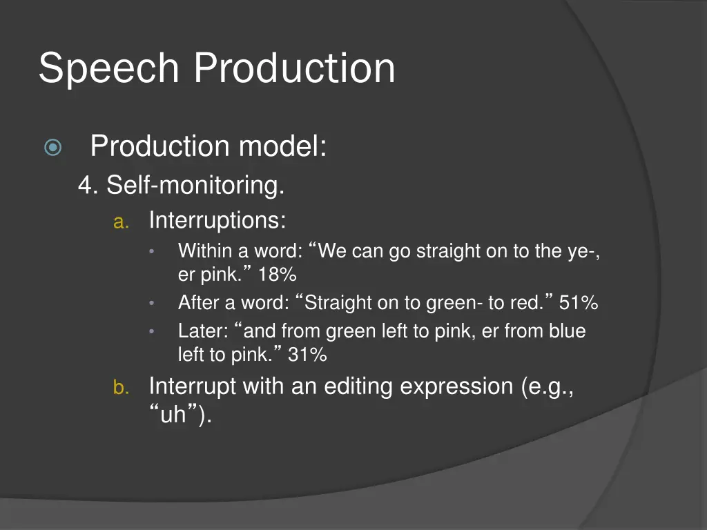 speech production 19