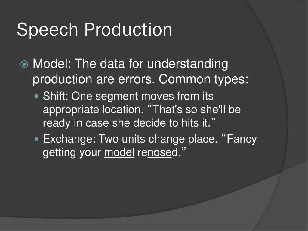 speech production 2