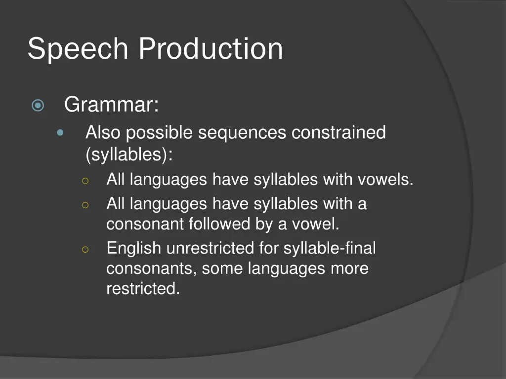 speech production 24