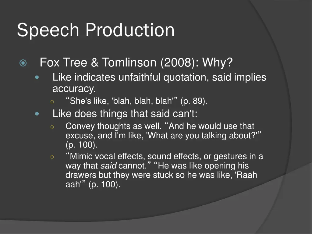 speech production 33