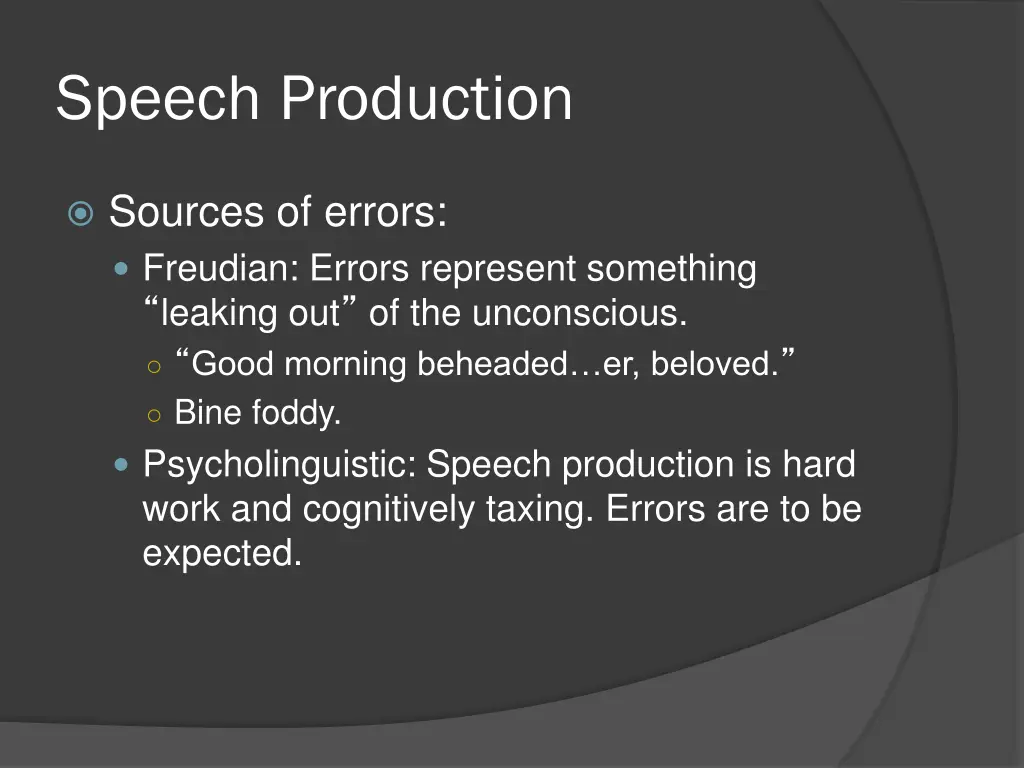 speech production 7