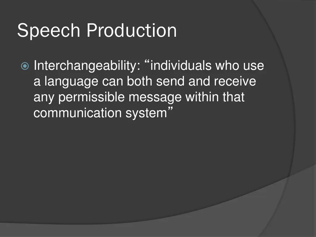 speech production